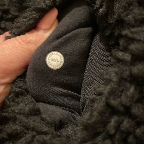 Lululemon scuba oversized Sherpa 1/2 zip black hoodie Sz M/L - Picture 6 of 9